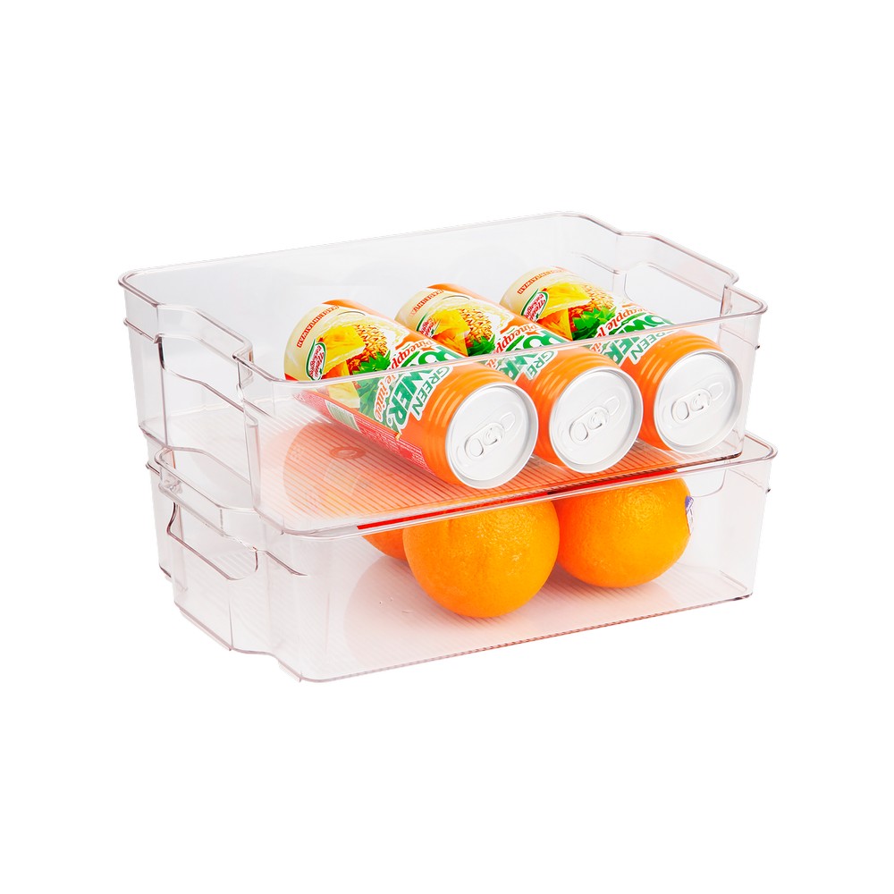 Caja organizadora acrilica para refrigerador 37.5x22x10 cm