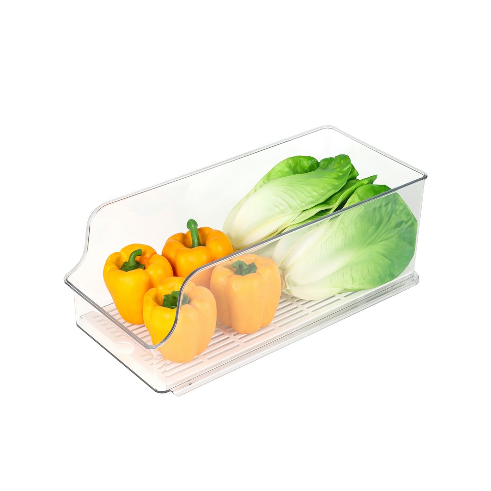 Caja organizadora acrilica para refrigerador 39x18x14.4 cm