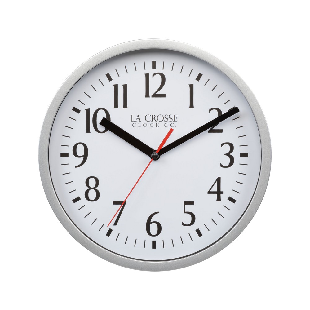 Reloj de pared con borde plateado 20.3 cm