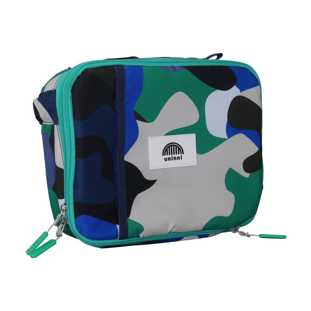 Lonchera de poliéster diseño camuflaje de 26.5x21.5 cm