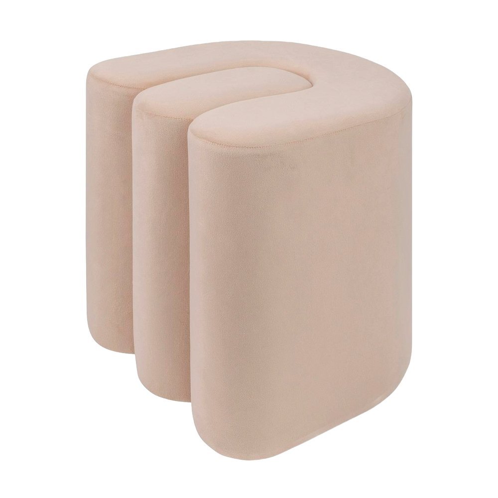 Banco de terciopelo de 39.5 x 39.5 x 40.5 cm color beige