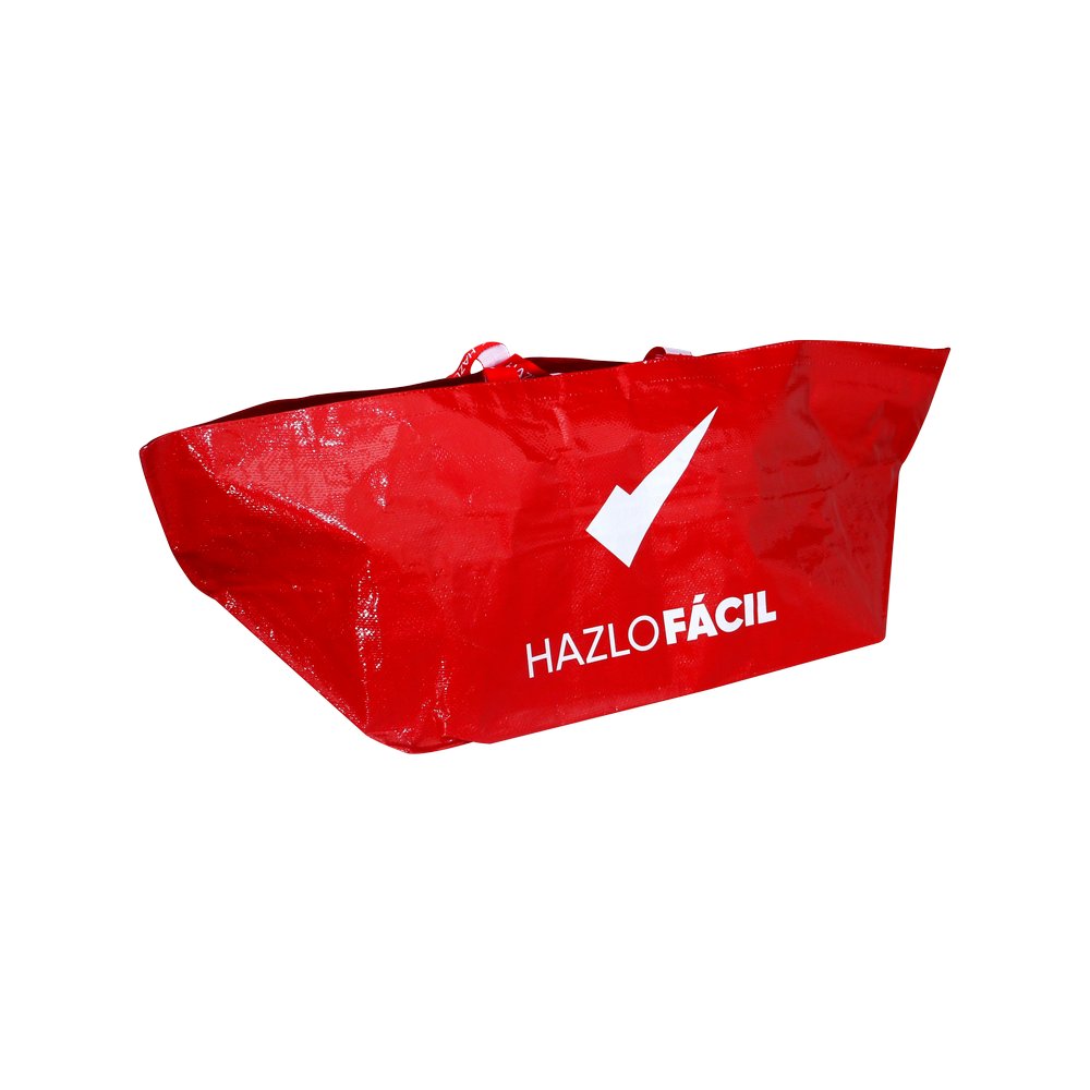 Bolsa ecologica 55x37x35 cm (71l) roja doble agarre