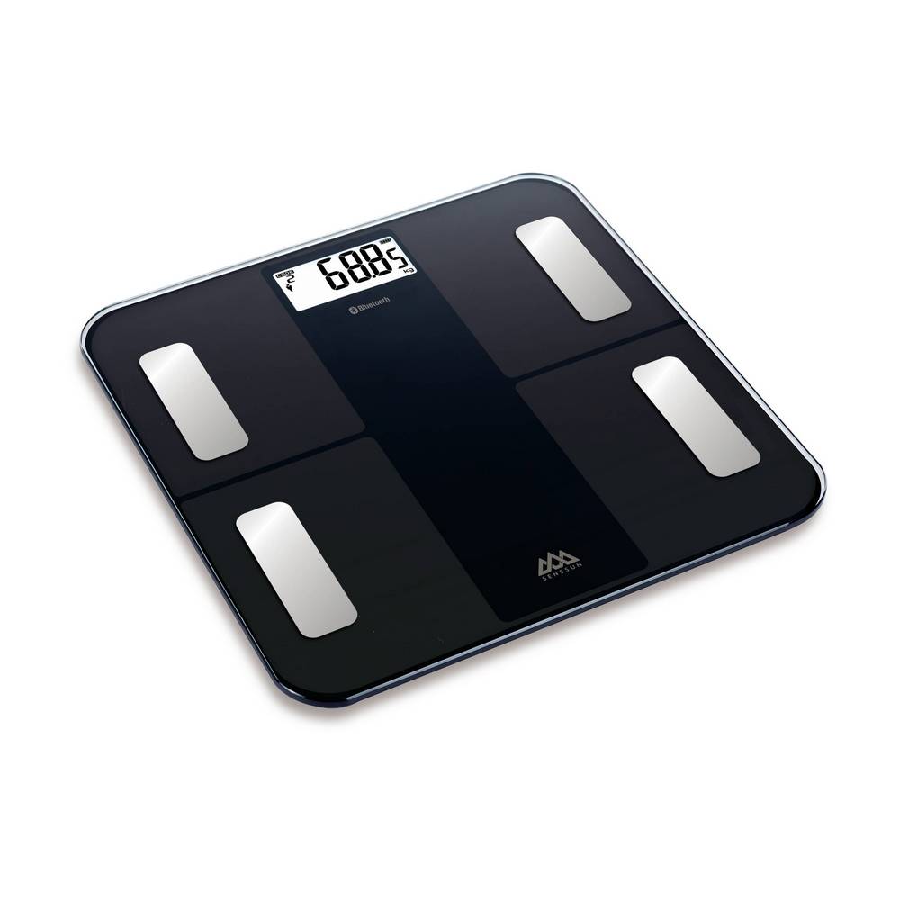 Báscula para baño digital de bluetooth 180 kg color negro