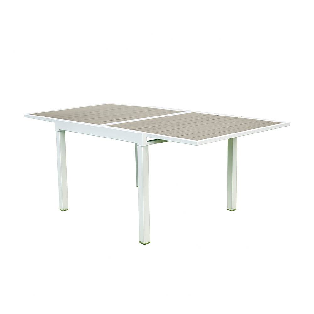 Mesa extensible de acero y polimadera color gris