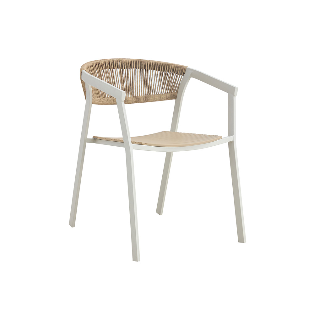 Silla plástica moderna de 56 x 62 x 77 cm color beige