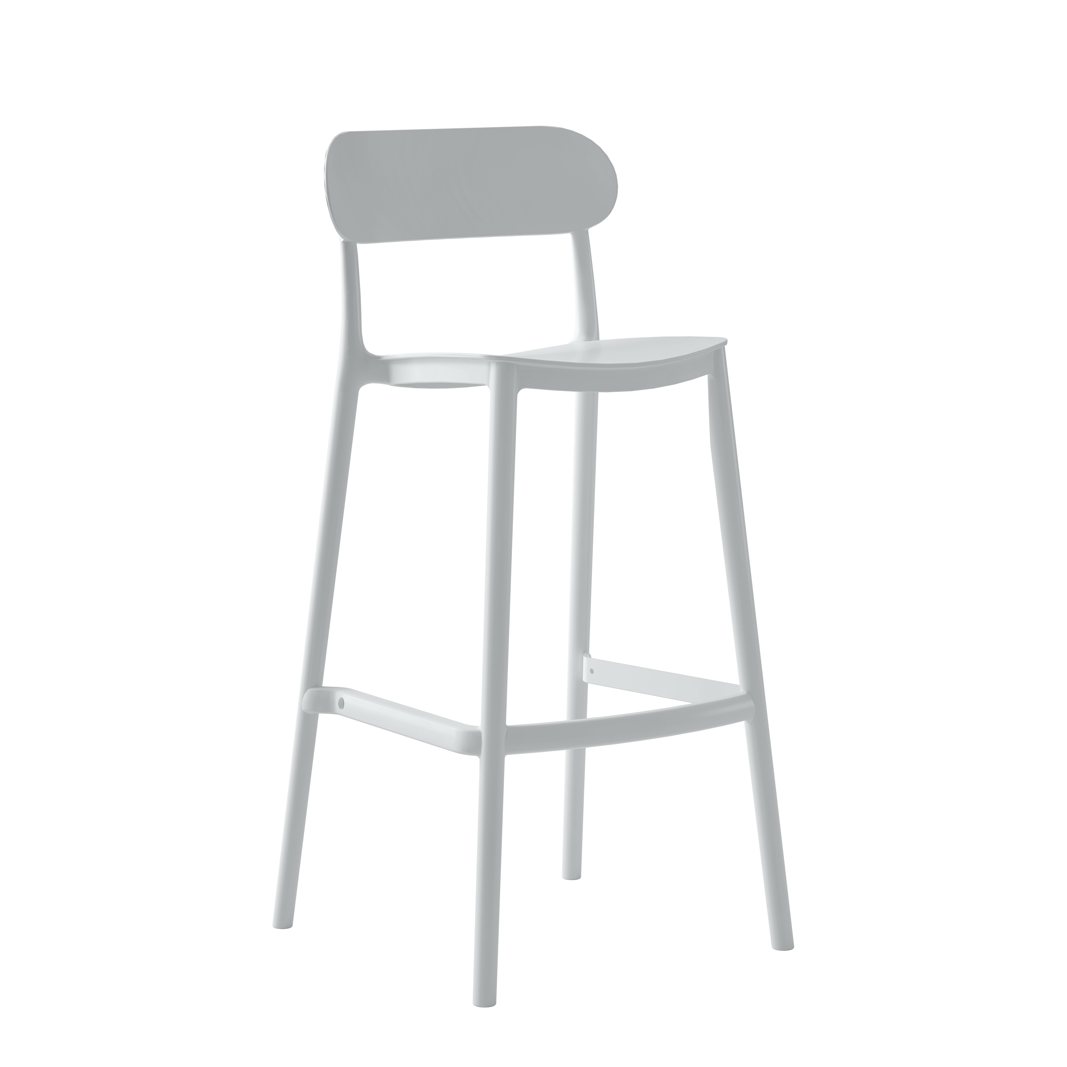 Silla moderna para bar plástica de 48.5 x 37 x 102 cm color blanco