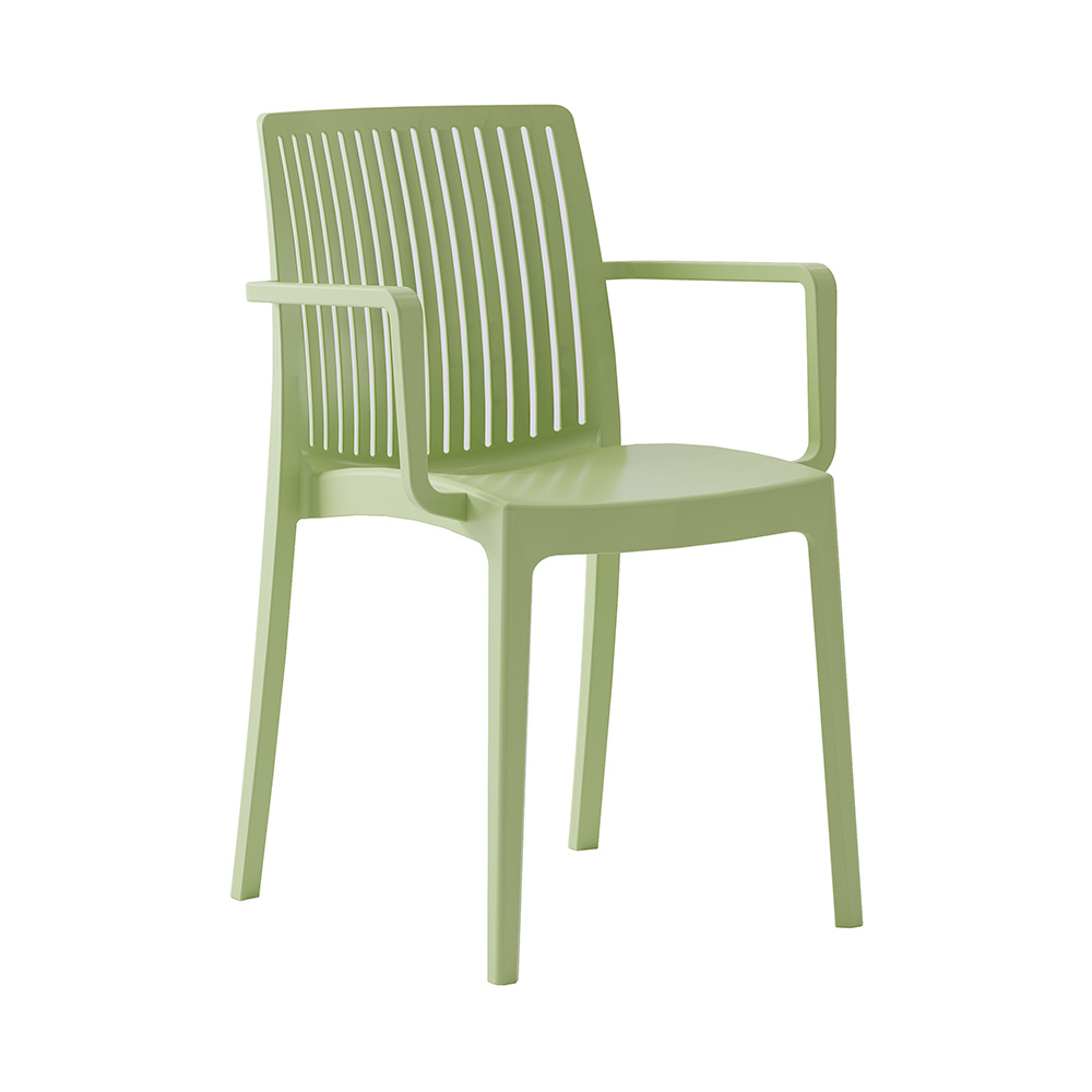 Silla plástica moderna con brazos de 53 x 55.2 x 82 cm