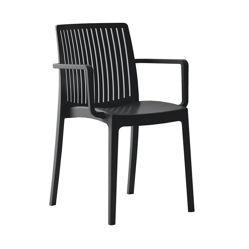 Silla plástica moderna con brazos de 53 x 55.2 x 82 cm