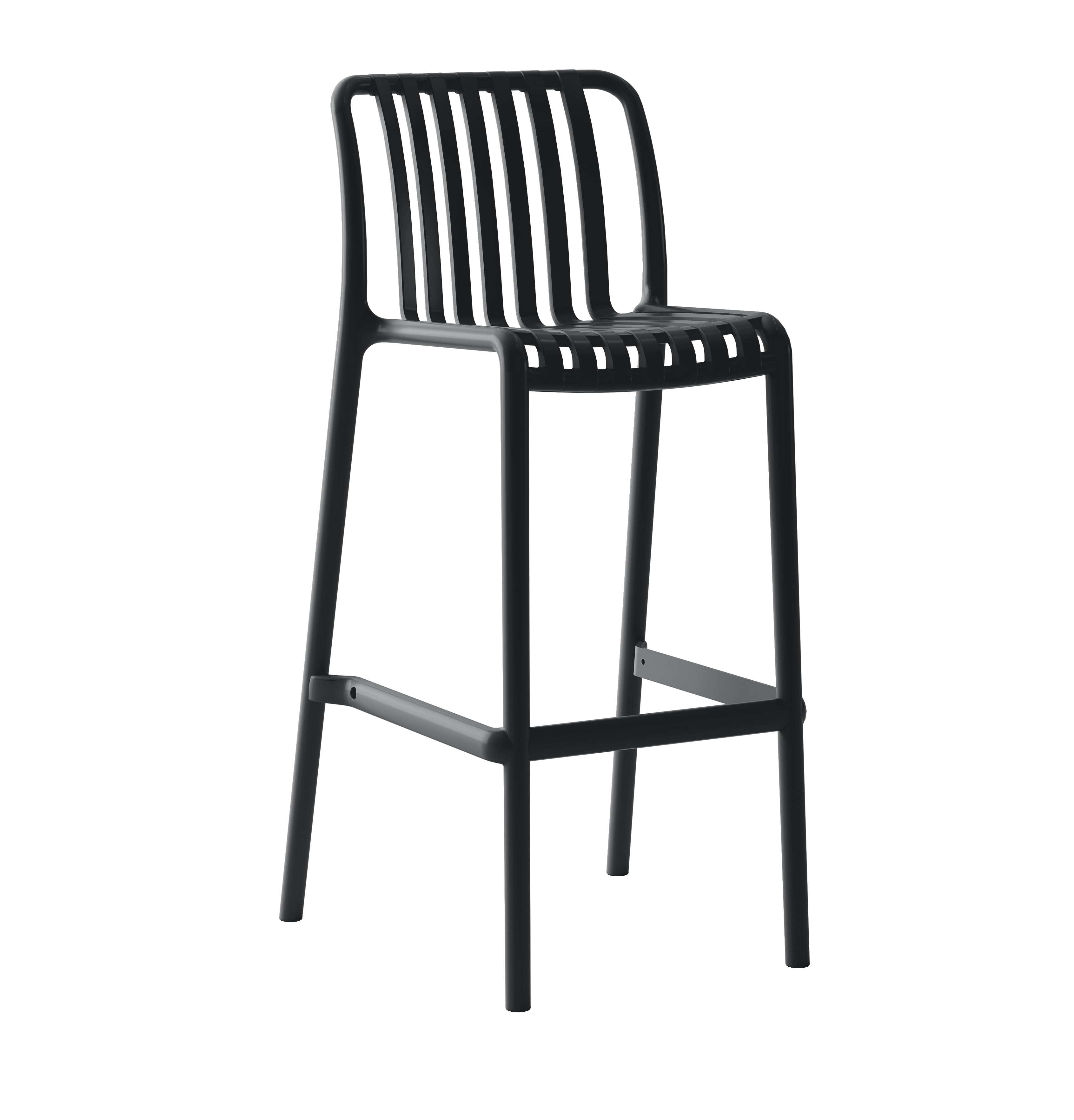 Silla moderna para bar plástica de 47 x 38 x 102 cm color negro