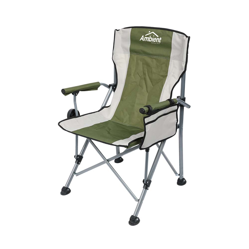 Silla para camping de poliéster color verde 59 x 52 x 95 cm