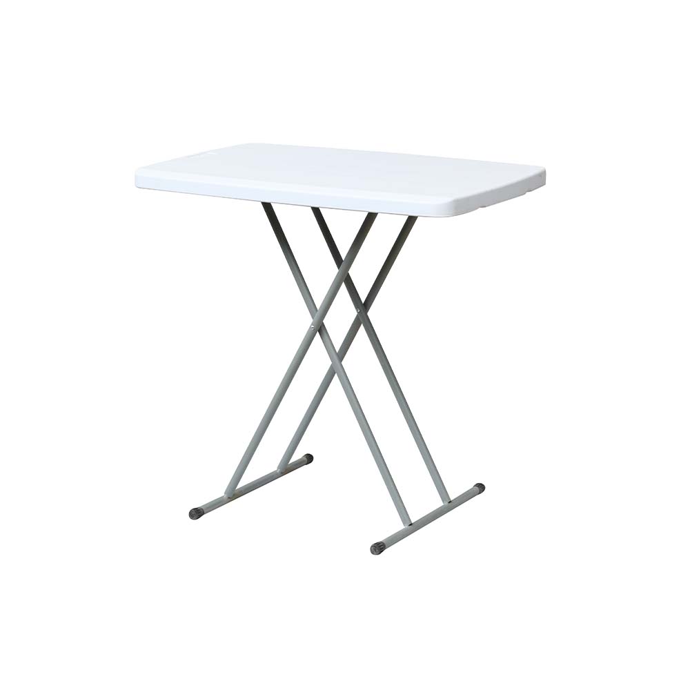 Mesa plástica personal plegable color blanco 76 x 50 cm