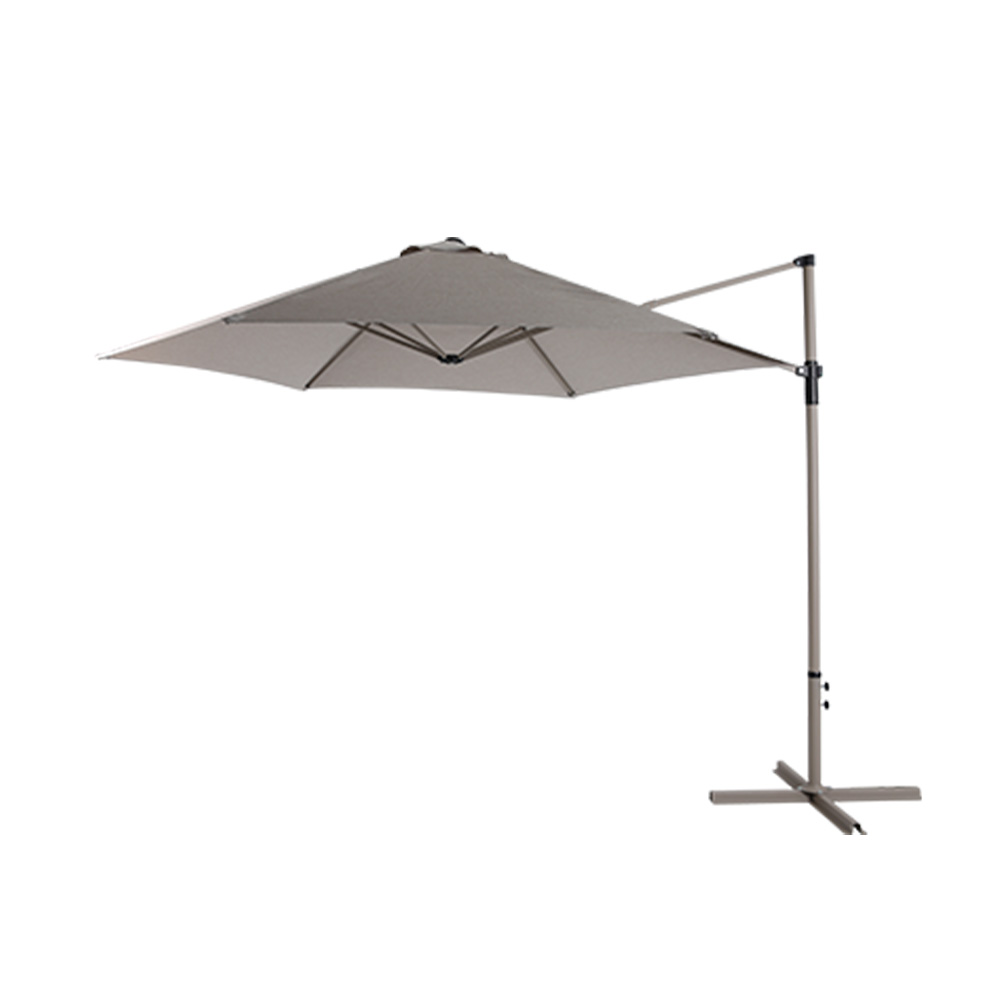 Sombrilla hexagonal metálica/poliéster 300 x 230 cm gris