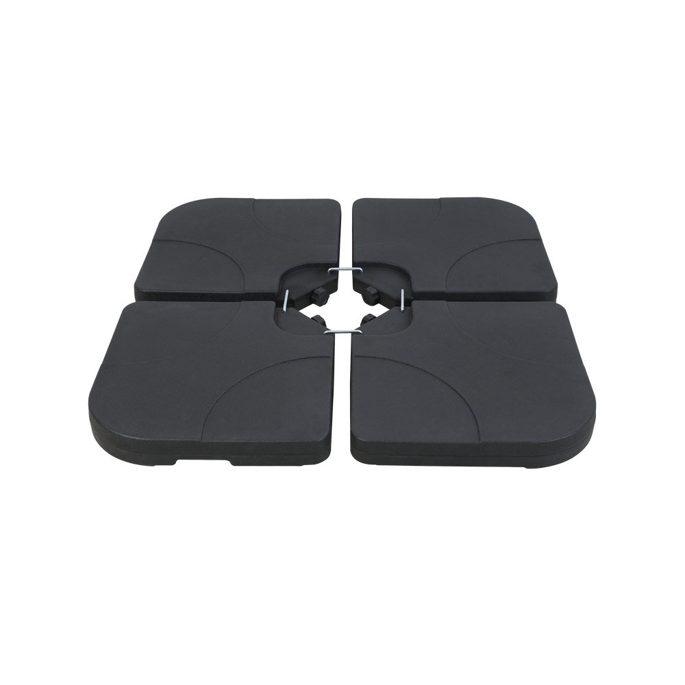 Base para sombrilla 50x50x7.5 cm negro 4 piezas