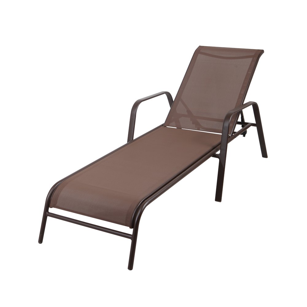Silla chaise lounge de aluminio 193 x 63 x 97 cm color café