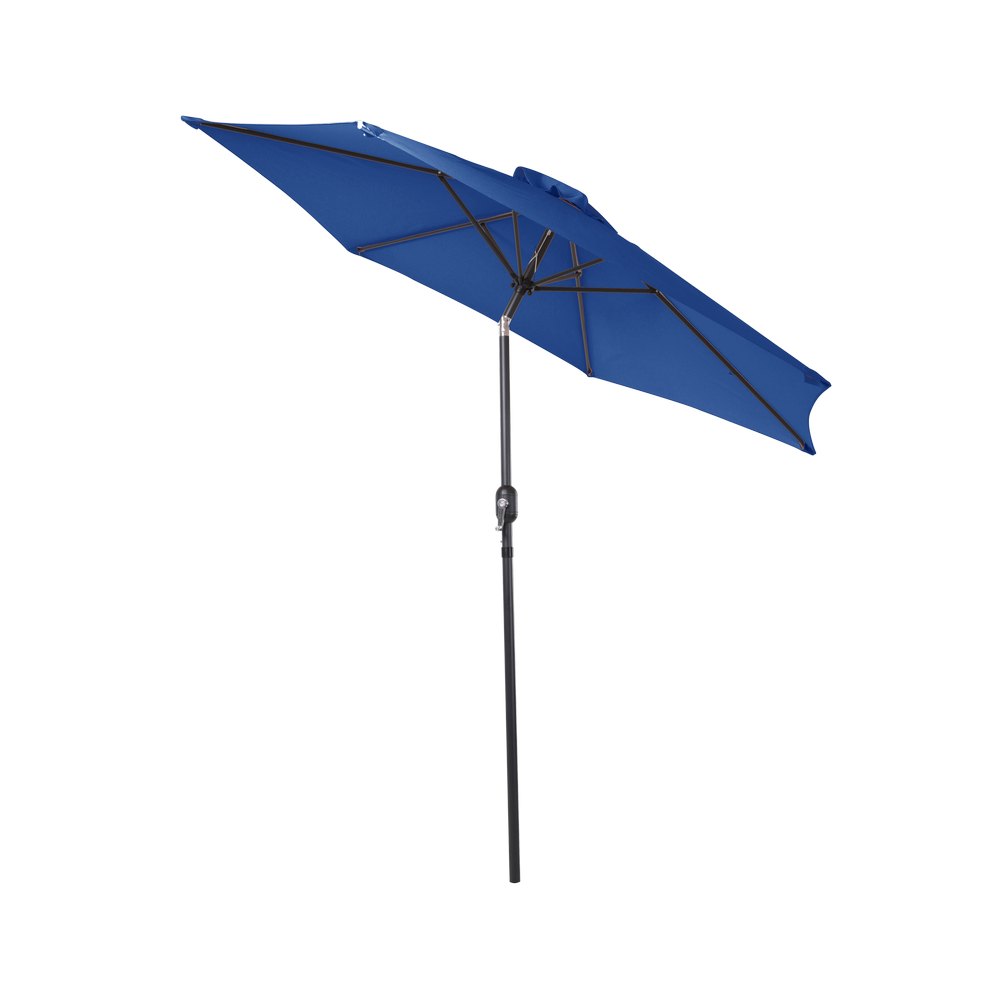 Sombrilla hexagonal de acero 300 cm poliéster azul