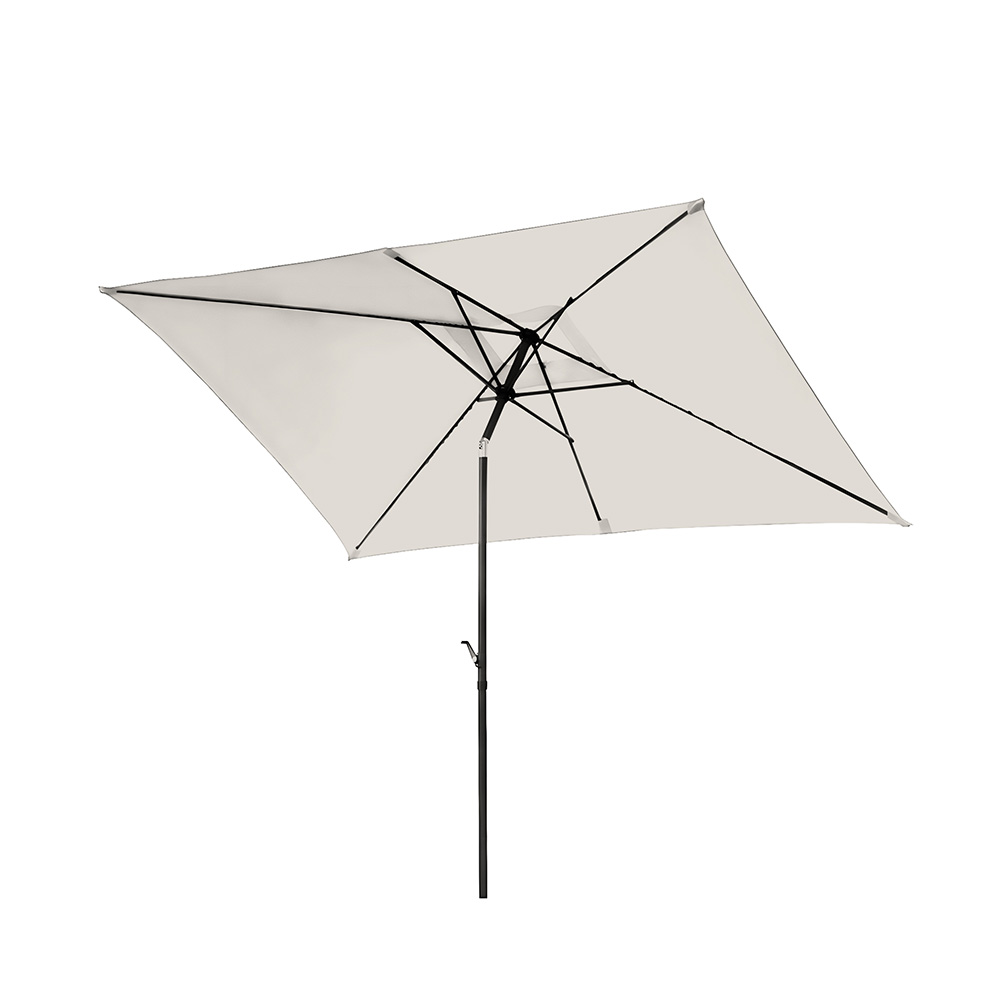 Sombrilla cuadrada de acero 300 x 300 cm poliéster gris