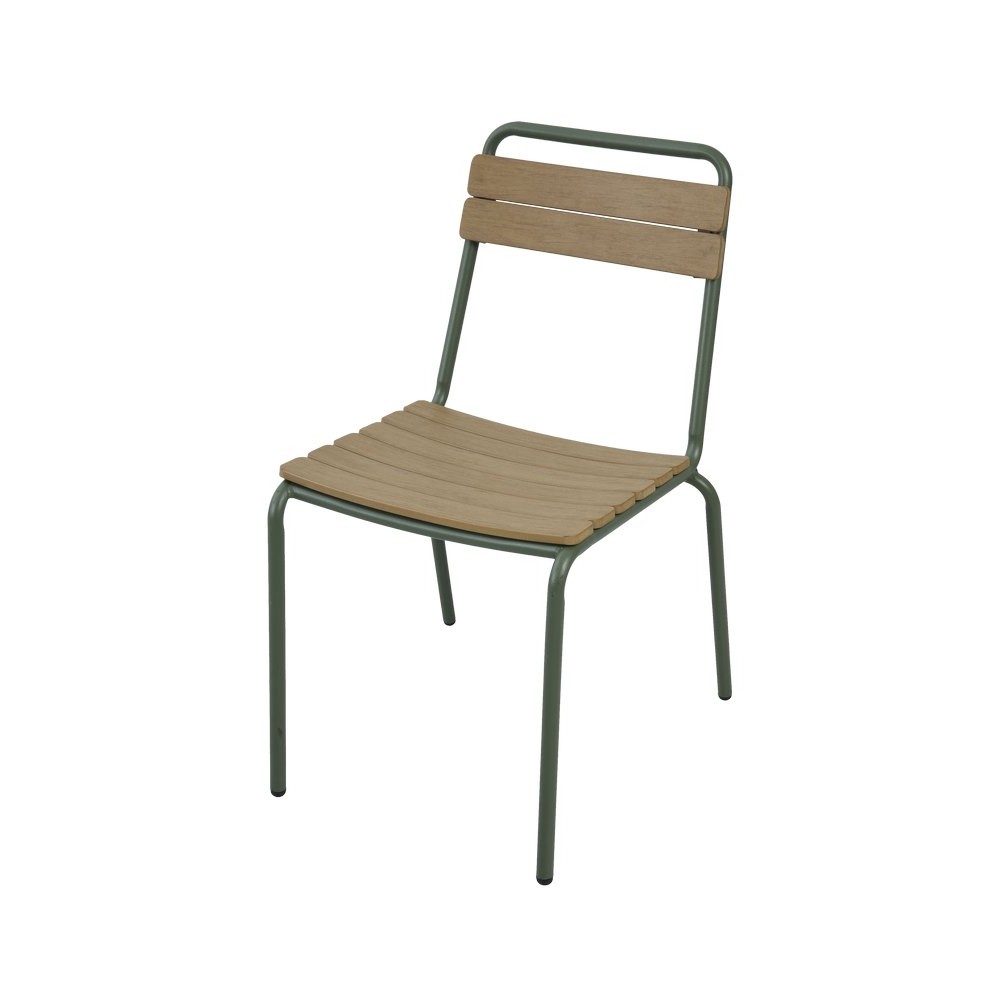 Silla de acero y polimadera de 45 x 56.5 x 80 cm color café