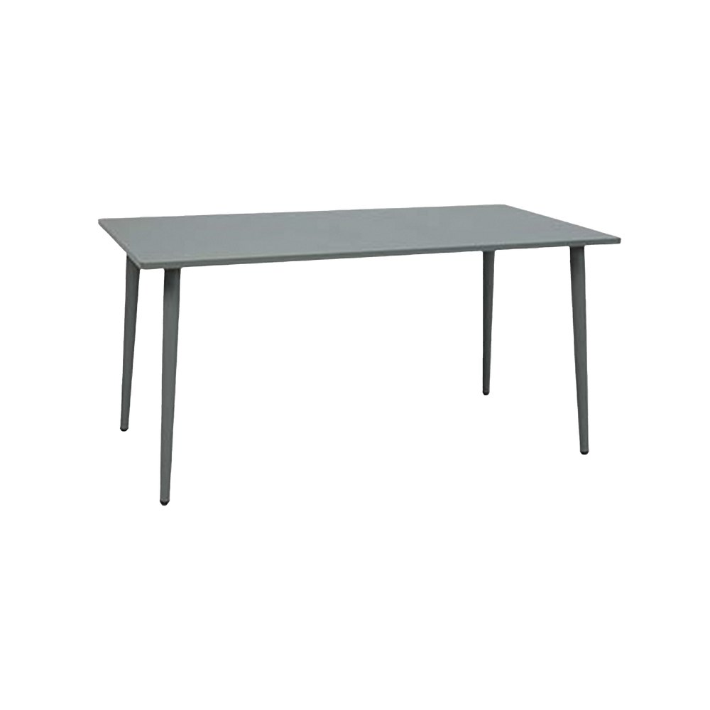 Mesa rectangular para exterior de acero 150 x 80 x 72 cm color gris