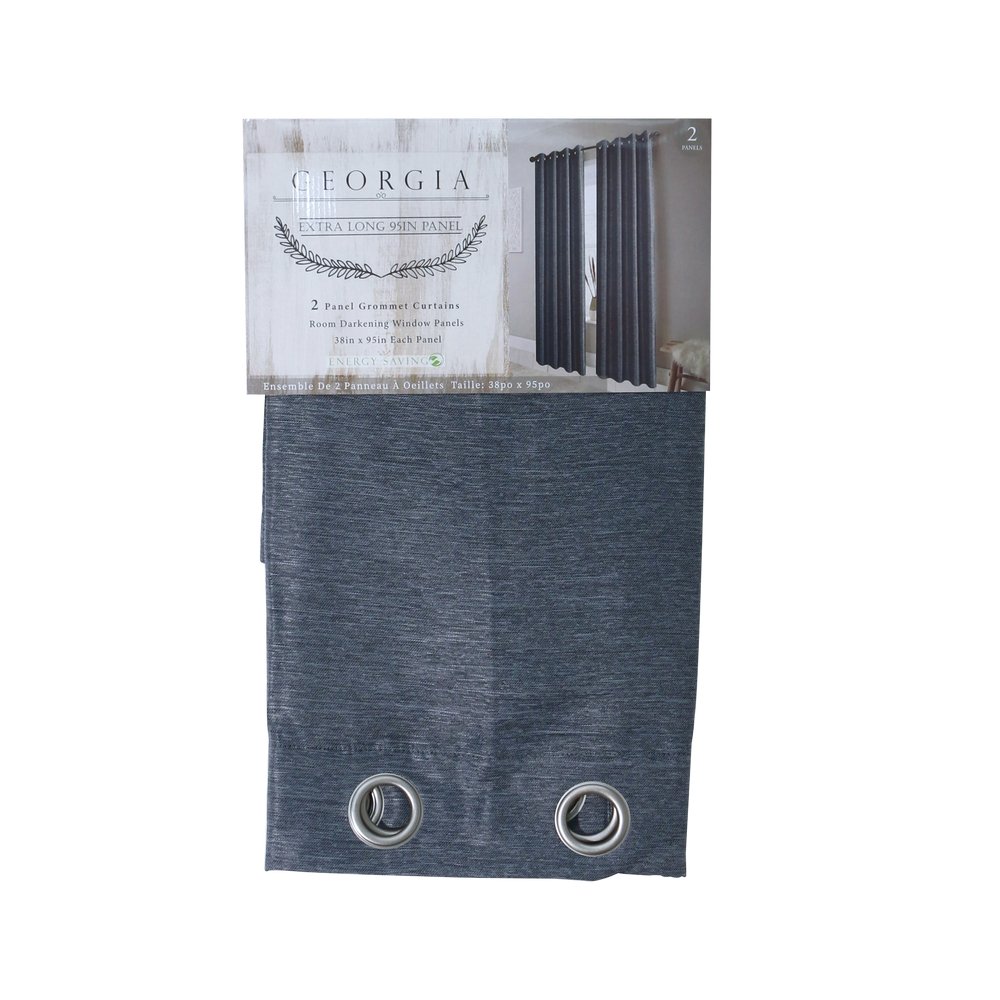 Cortina para ventana blackout 96.52x241.3 cm nelya gris claro 2 piezas