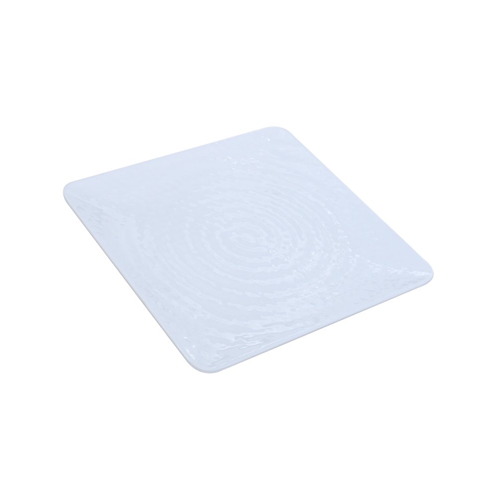 Plato cuadrado de melamina 25.4x25.4x1.8cm blanco