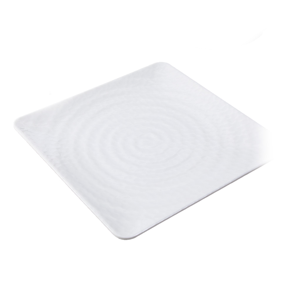 Plato cuadrado de melamina 30.5x30.5x2 cm blanco