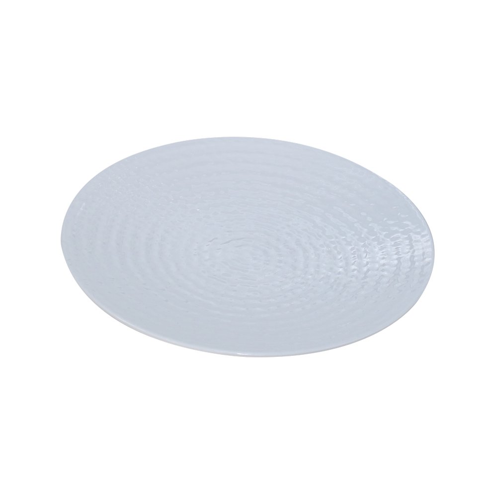Plato redondo de melamina 25.4x2.4 cm blanco