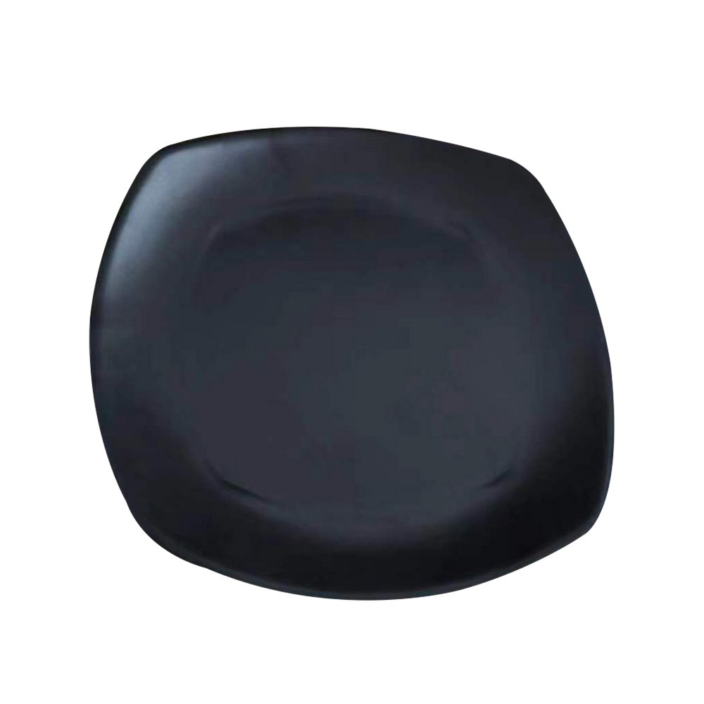 Plato cuadrado de melamina 21.8x21.8x2.6 cm negro matte