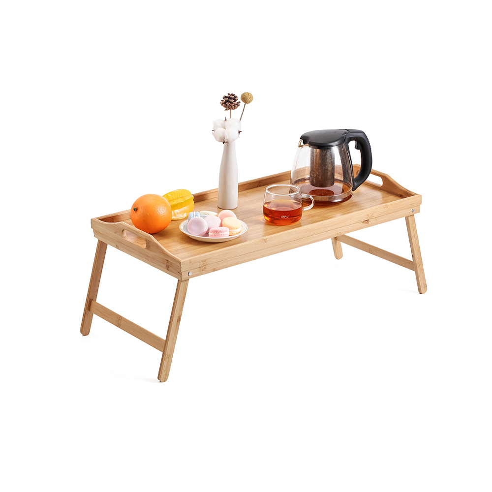 Azafate desayunador plegable de bambú 50 x 30 x 21 cm