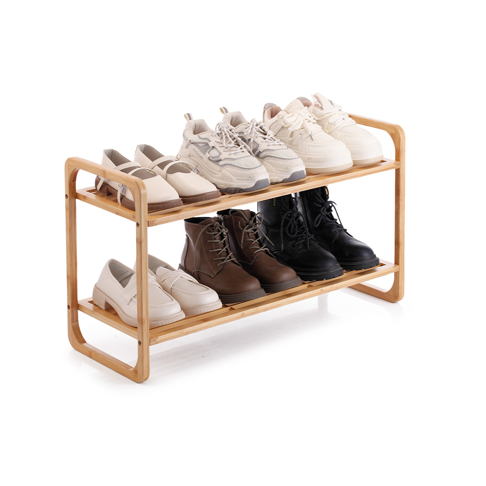 Zapatera de bamboo 2 niveles 71 x 27 x 40 cm 6 pares