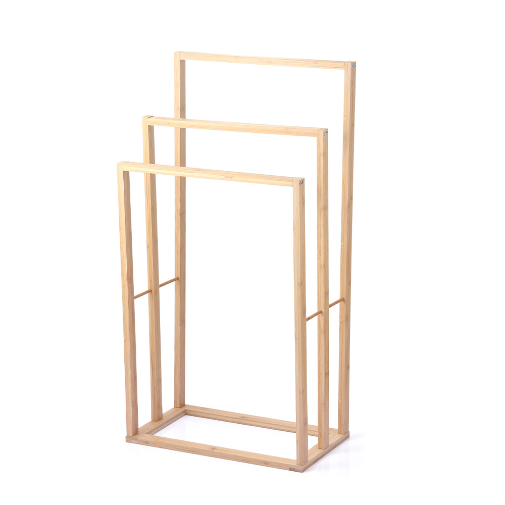 Toallero de pedestal de bambú 42 x 24 x 81.5 cm