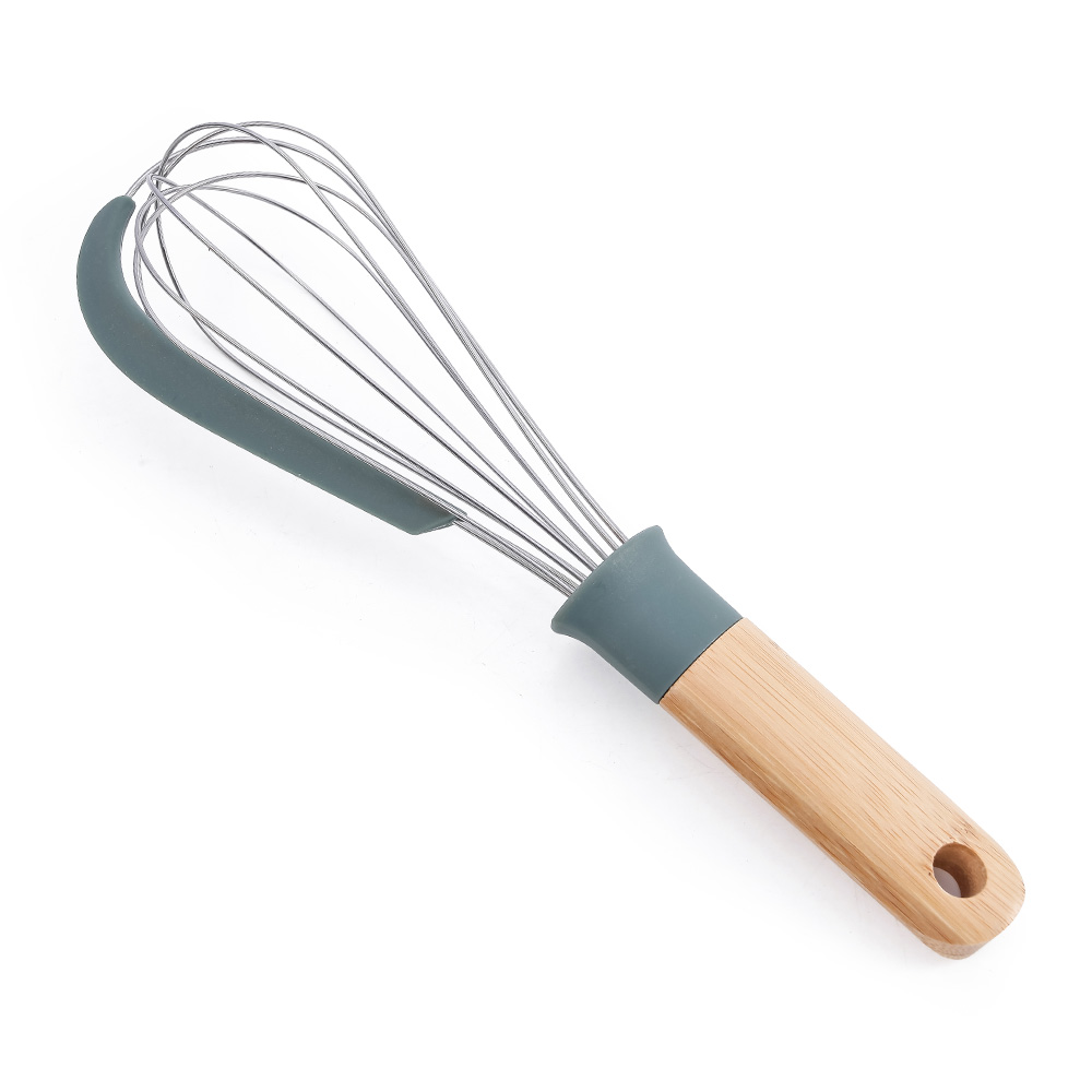 Batidor de mano para cocina de silicon gris