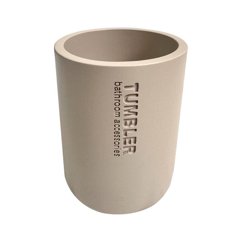 Porta cepillo de dientes poliresina beige