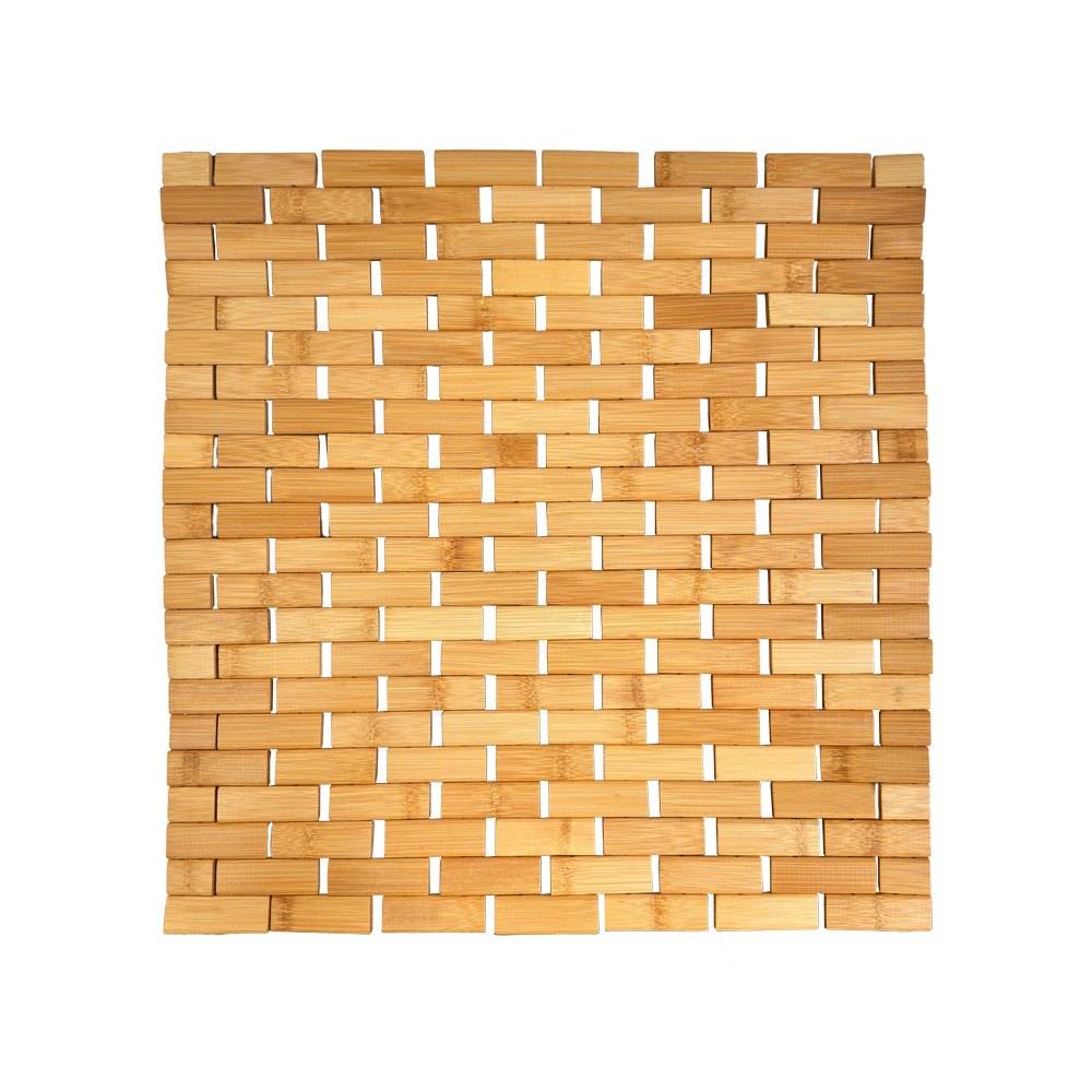 Alfombra para baño tipo enrejado de bambú 45x45 cm