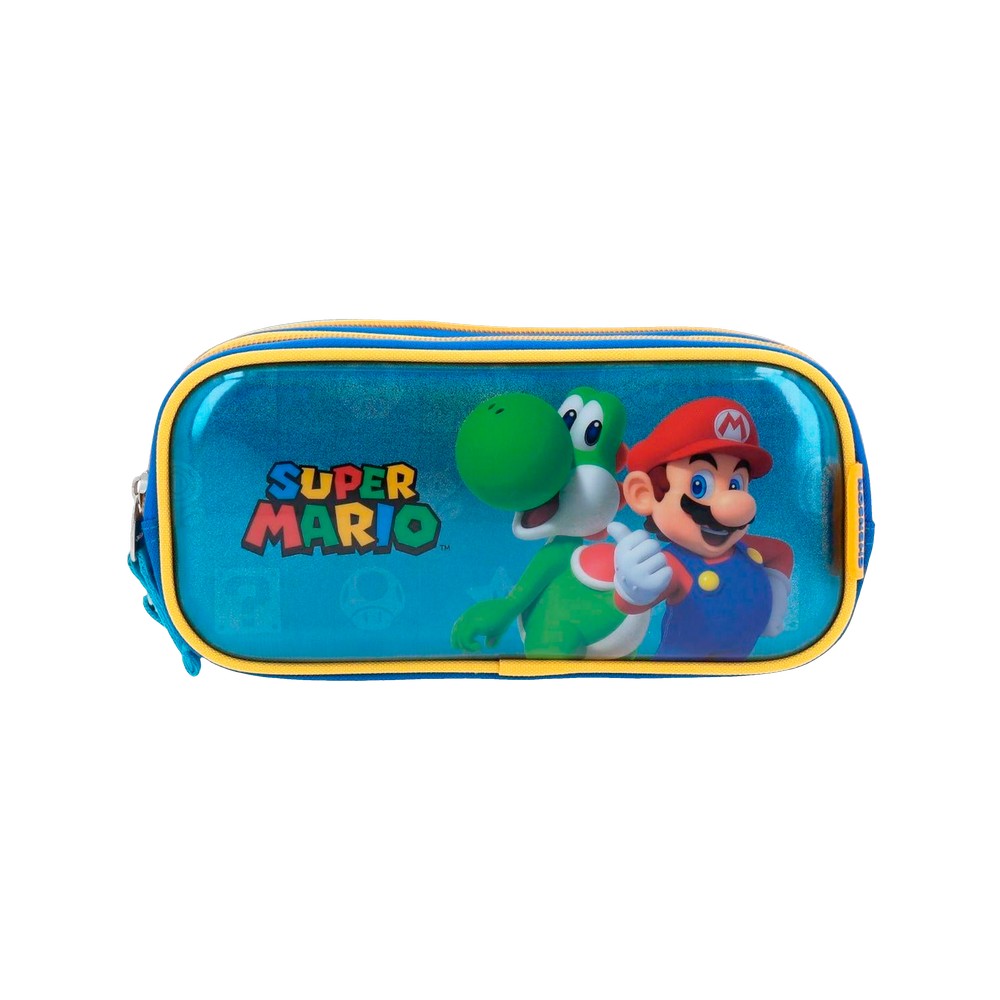 Estuche para lápices celeste mario bros