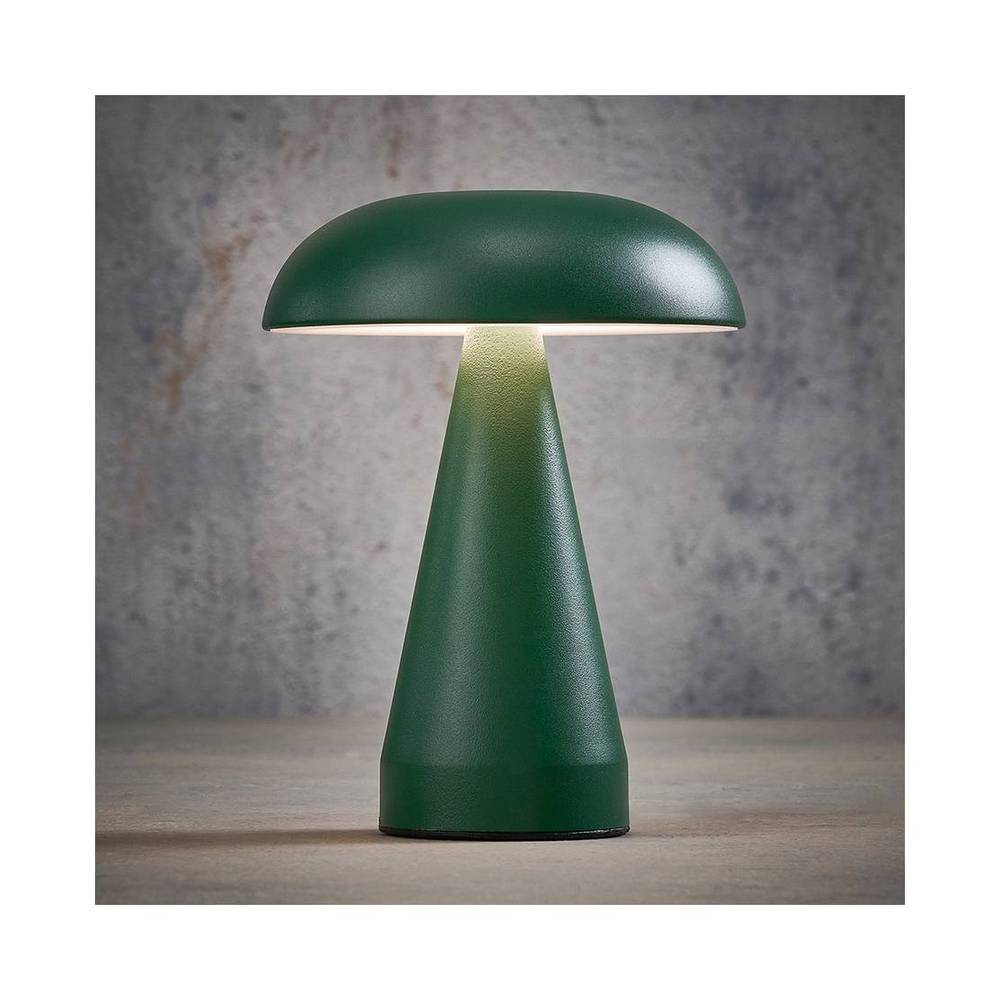 Lámpara de mesa en forma de hongo recargable 20.5x15.5 cm verde