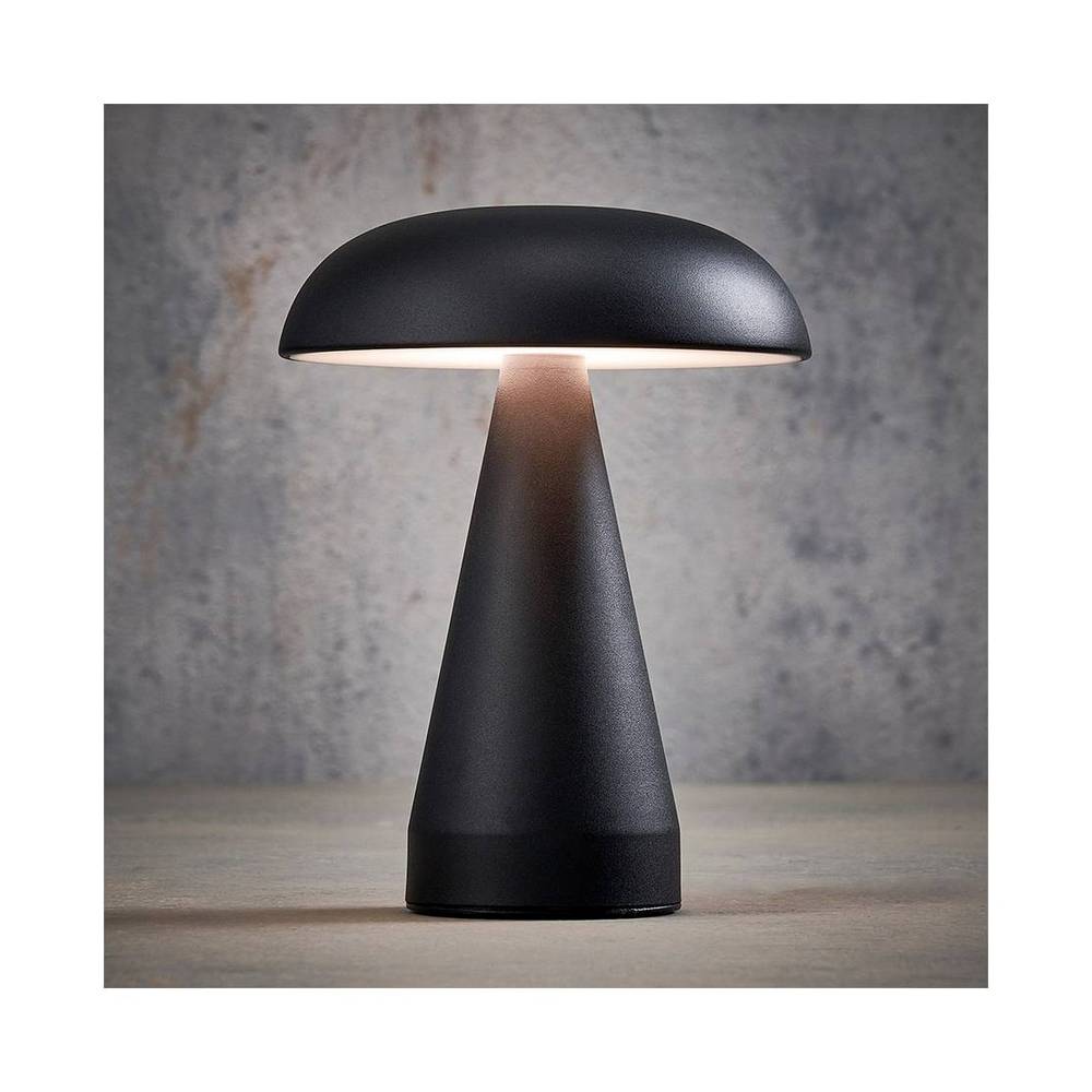 Lámpara de mesa en forma de hongo recargable 20.5x15.5 cm negro