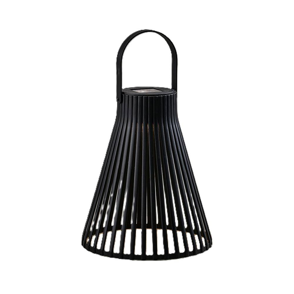 Linterna solar led 24 cm negro