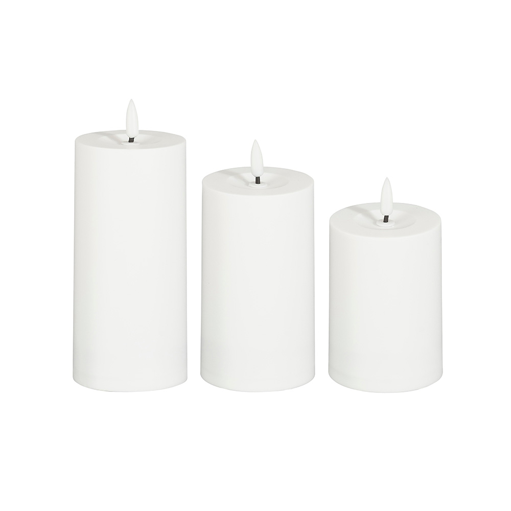 Candela solar led blanco 3 unidades