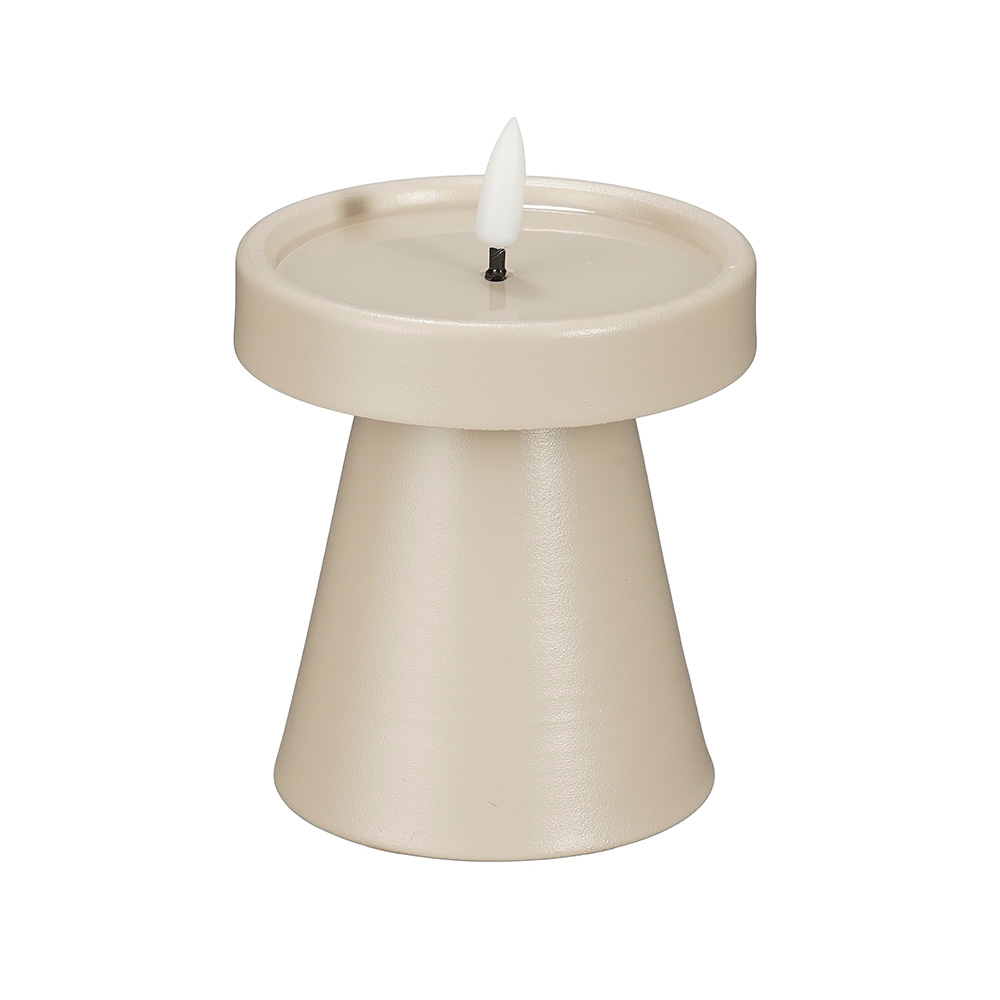 Lámpara led de batería con temporizador 10 cm taupe