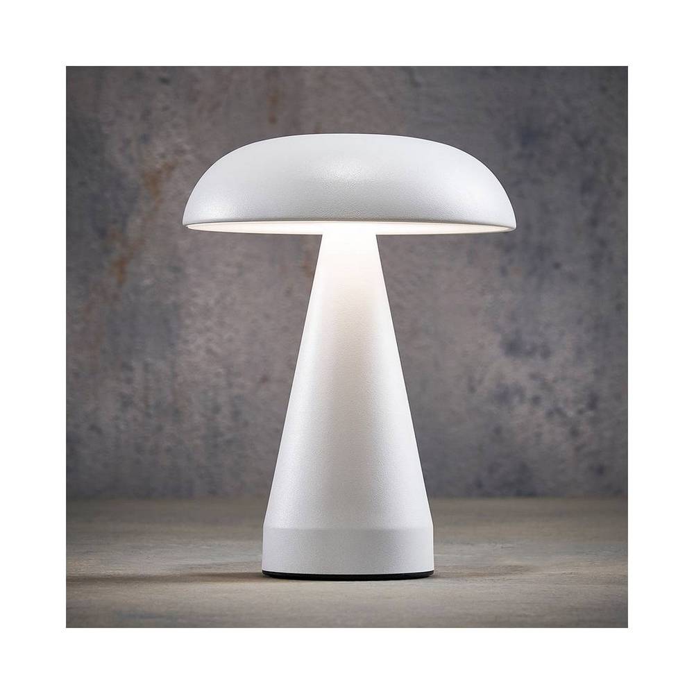 Lámpara de mesa en forma de hongo recargable 20.5x15.5 cm blanco