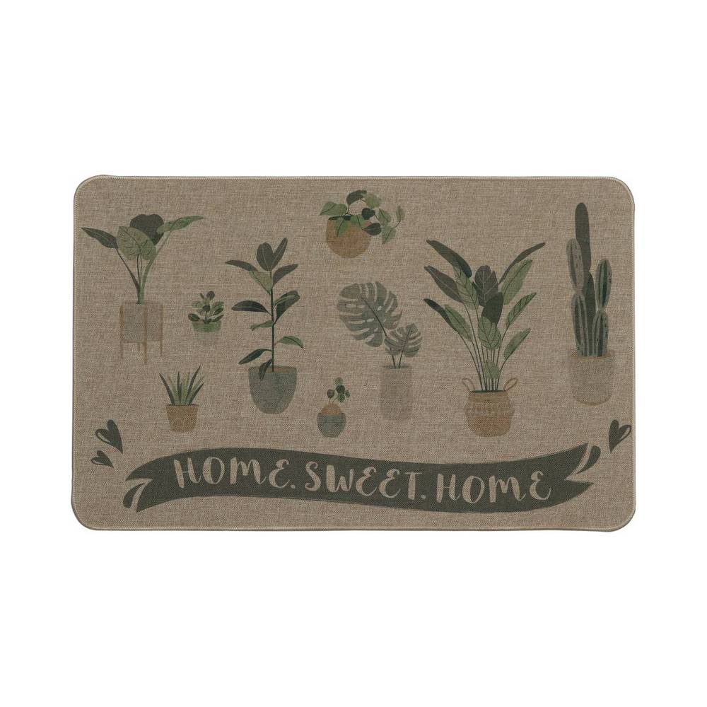 Alfombra para entrada 50x80 cm home sweet home beige