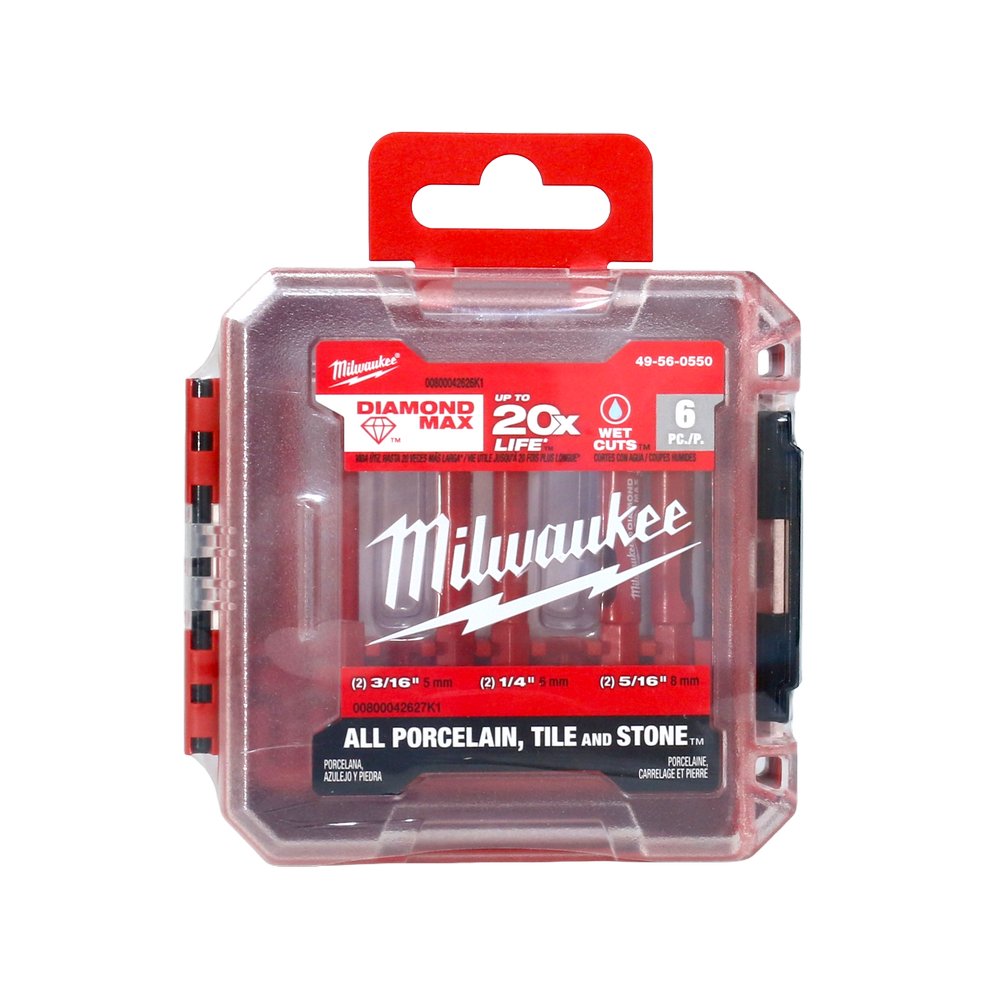 Set broca diamantadas 3/16-5/16 pulg (4.76-7.93 mm) 6 piezas