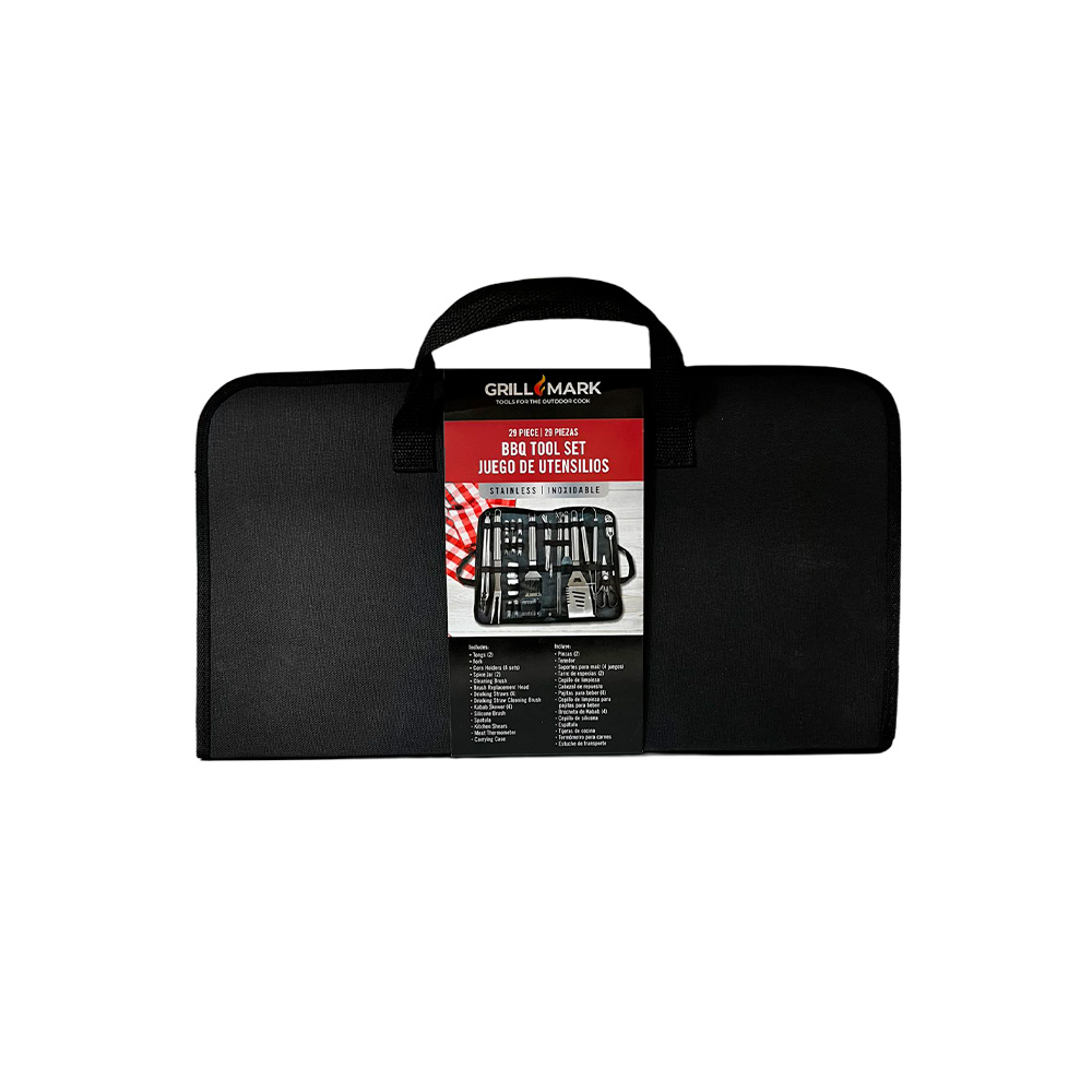 Utensilios para barbacoa de acero inox 29 unidades