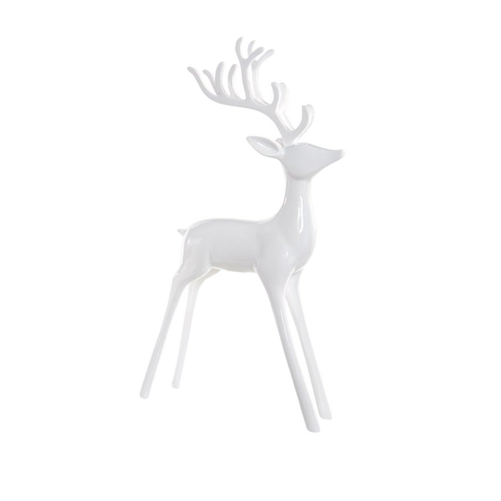 Figura navideña de reno blanco de 38.7 cm