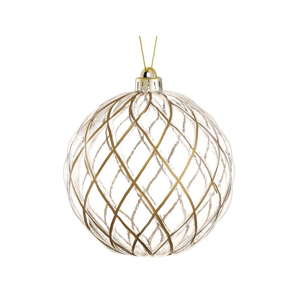 Bola navideña transparente y dorado de 15 cm