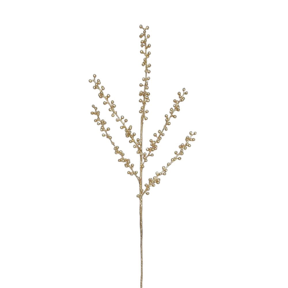 Rama navideña de bayas dorado metalico 68.5 cm wwxmas