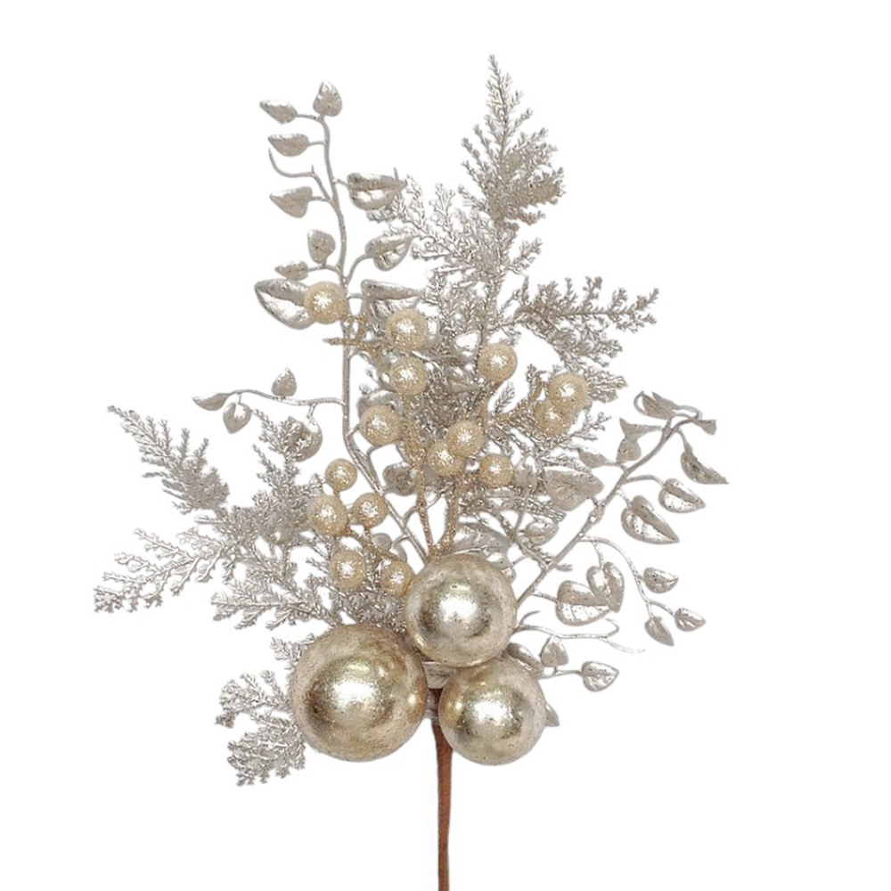 Rama navideña con decoracion de bolas plateado 40.6 cm wwxmas