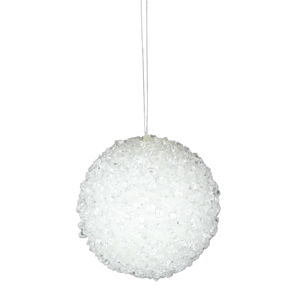 Bola navideña de cristales blancos de 10 cm