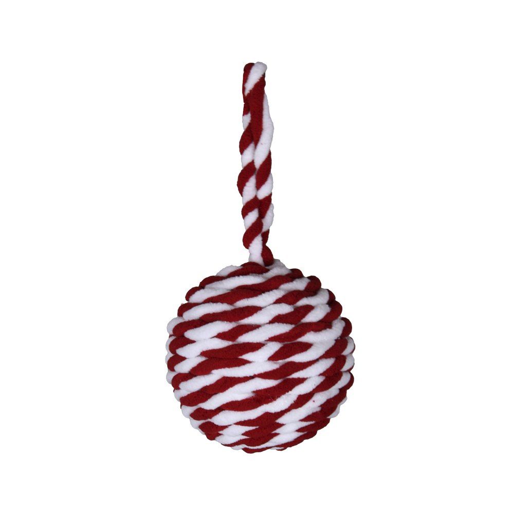 Bola navideña color rojo y blanco de 10 cm