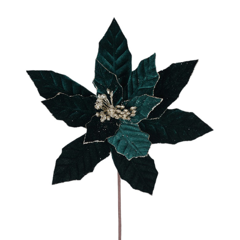 Pascua navideña de terciopelo verde 55.8 cm ccxmas